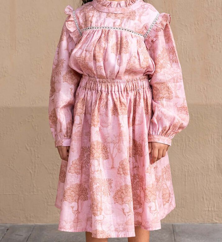 Scenic-print High-neck Set