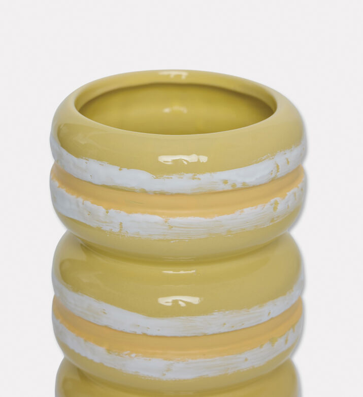 Present Time Stacked Macaron-inspired Vase, Yellow, Packshot View