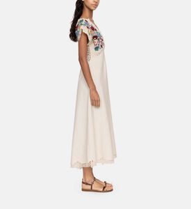 فستان كاثرين متوسط الطول بطريزات الأزهار