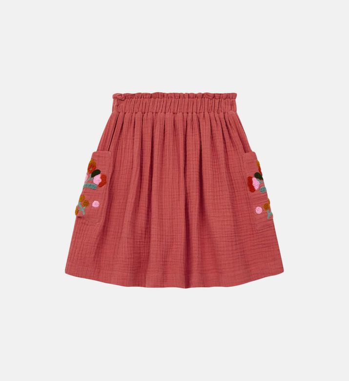 تنورة من القطن الشاش المزدوج Ruche