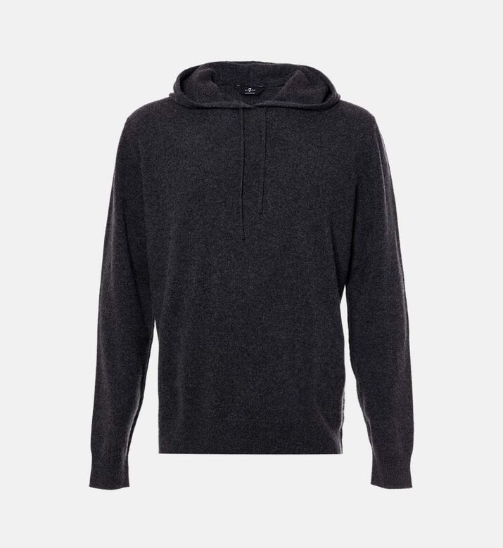 Drawstring Knitted Cashmere Hoodie