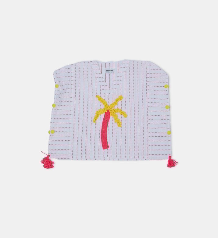 Palm Tree Cotton Poncho