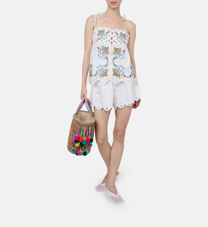 Linen Flowers Richelieu Shorts