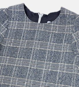 Checkered Ruffled Drop-waist Short-sleeve Dress