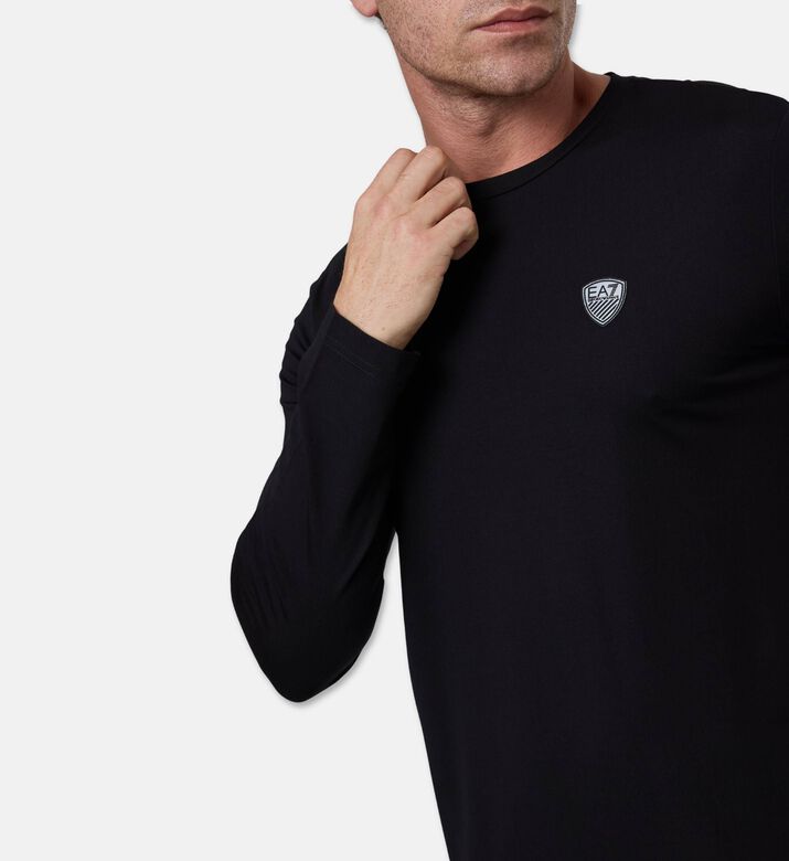 EA7 Premium Shield Logo T-shirt, Black, L, Model View