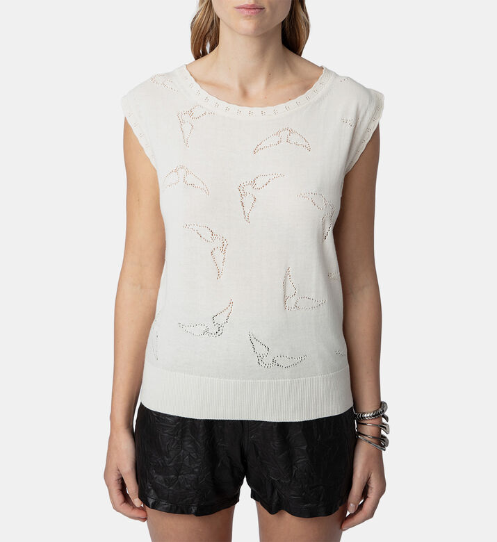 Emmyl Pointelle Knit Wings Sweater