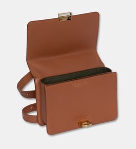 Camille Fournet Signature Calf Leather Pleated Shoulder Bag, Brown, Packshot View