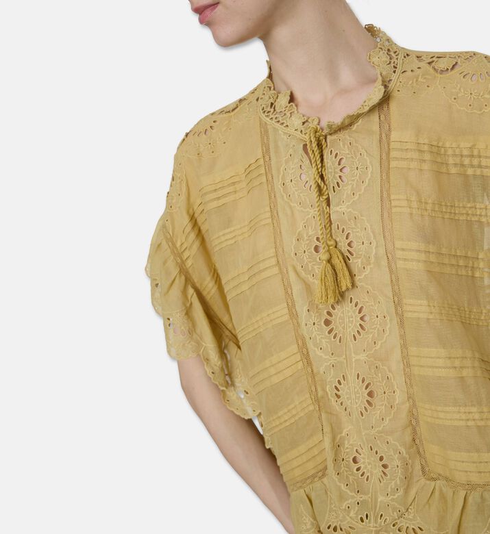 Isabel Marant Embroidered Tassel Poncho Top, Model View