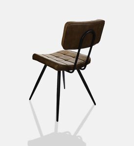 Home Deco and More Leather Square-shaped Mappy Chair, Dark-brown, 59x48x83-cm, Packshot View