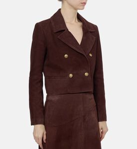 Alice and Olivia Avery Structured Cropped Blazer, Model View