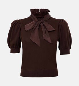 Alice and Olivia Bow-detail Short-sleeve Top, Packshot View