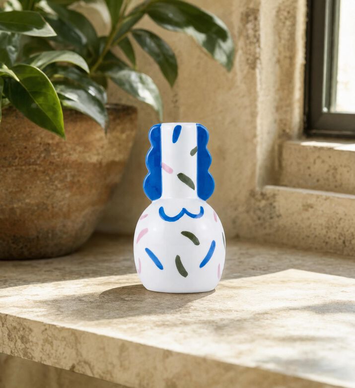 Que Rico Ceramic Scalloped Edges Candle Holder, Model View