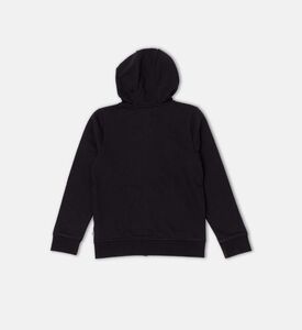 هودي بأكمام طويلة بطبعة شعار بسحّاب