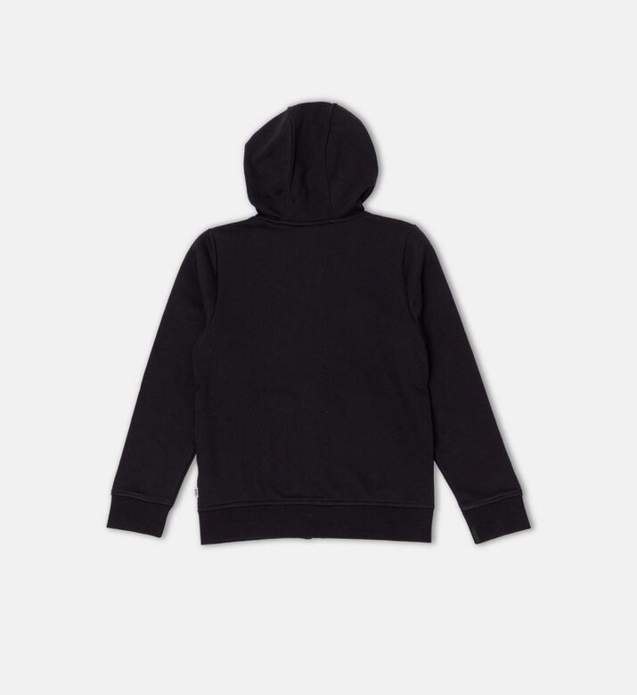 هودي بأكمام طويلة بطبعة شعار بسحّاب