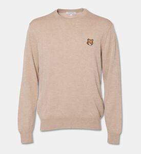 Maison Kitsune Embroidered Patch Ribbed Knit Sweater, Packshot View