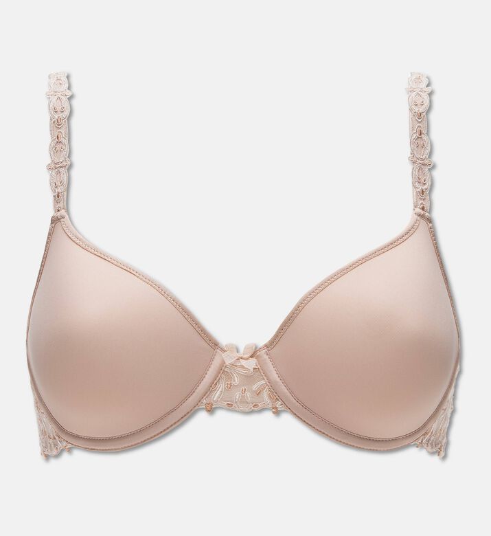 Chantelle Seamless Embroidered Floral Bra, Beige, 100, B, Packshot View
