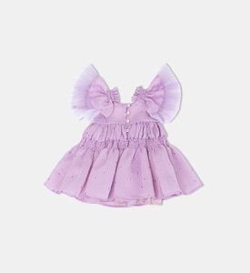 Lilac Field Elastic Band-details Dress