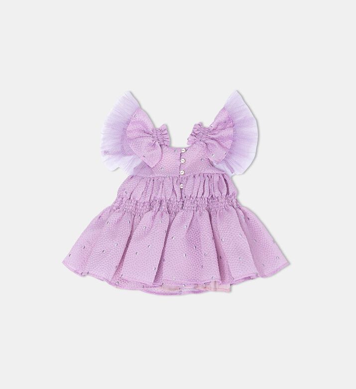 Lilac Field Elastic Band-details Dress