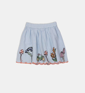 تنورة بخصر مطاطي بتصميم غرافيكي مطرز