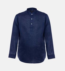 تيشيرت قطن بفتحة أزرار بقصة عادية