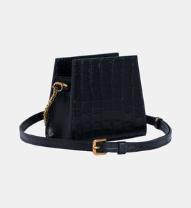 حقيبة صغيرة منقوشة بنقشة جلد التمساح