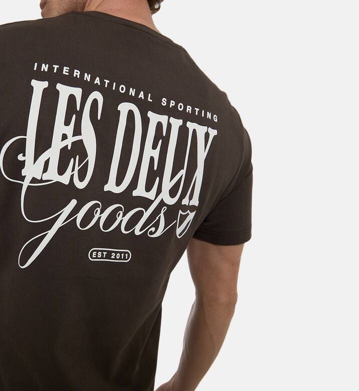 Les Deux Goods Printed Short-sleeve T-shirt, Brown, Xl, Model View Les Deux Goods Printed Short-sleeve T-shirt, Brown, Xl, Model View