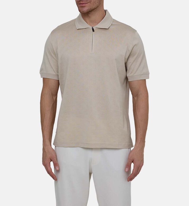 Cotton Front Half-zip Polo Shirt