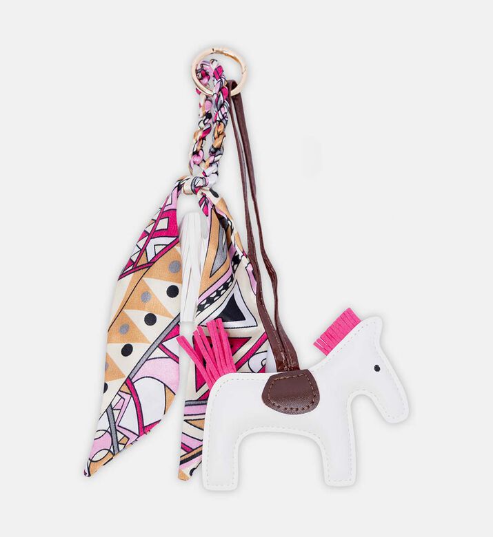 Pony Silk Scarf-detail Bag Charm Set