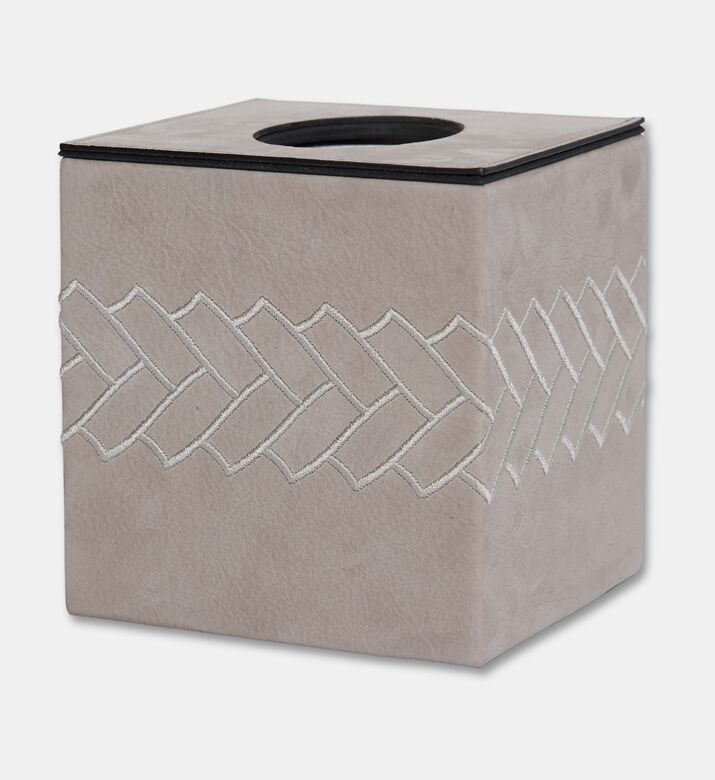 Pinetti Lily Square Tissue Box, Taupe, Packshot View