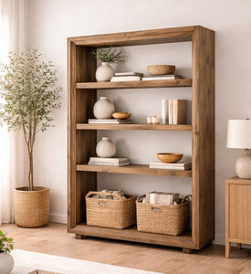Home Deco and More Log Pine Wood Console, Packshot View