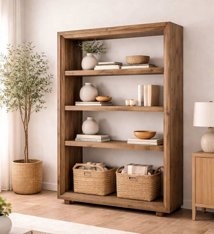 Home Deco and More Log Pine Wood Console, Packshot View