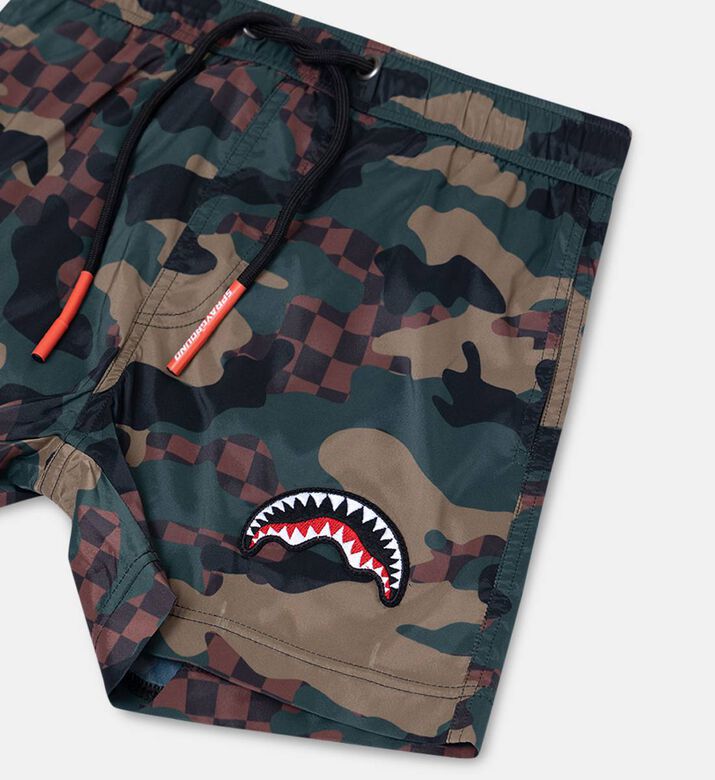 Sprayground, Camo Checkered Swim Trunks Kids Galeries