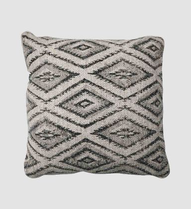 Jute Round Patchwork Pouf