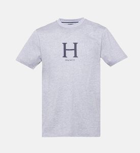 Hackett London Logo-detail Ribbed Short-sleeve T-shirt, Light-grey, S, Packshot View