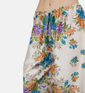 بنطال بوير واسع بزخارف زهرية