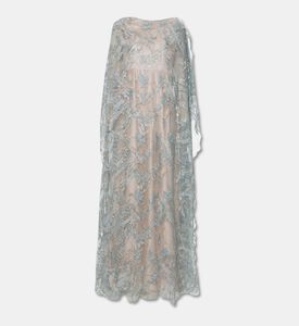 Suzy Matar Floral Embroidered Sheer Maxi Dress, Packshot View
