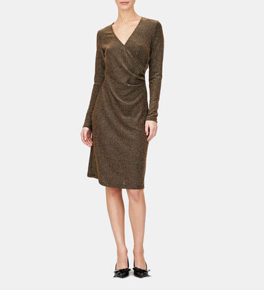 V-neck Wrap Fitted Dress