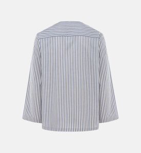 Striped Pattern V-neck Shirt