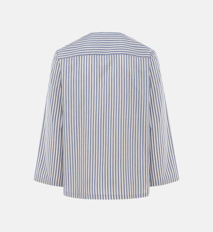 Striped Pattern V-neck Shirt