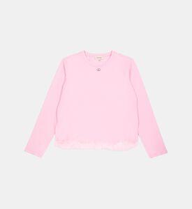 Cotton Feather Trim T-shirt