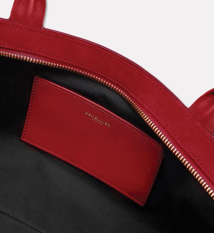 Demellier The New York Elongated Suede Shoulder Bag, Red, Packshot View