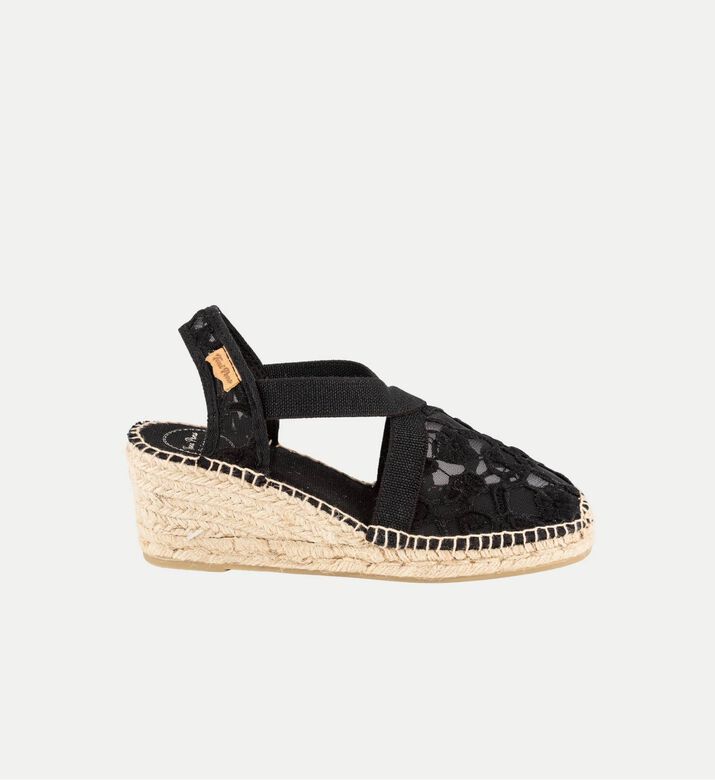 Toni Pons Terra-zd Cotton Blend Mid-wedge Closed-toe Espadrille, Black, Eu-36, Packshot View