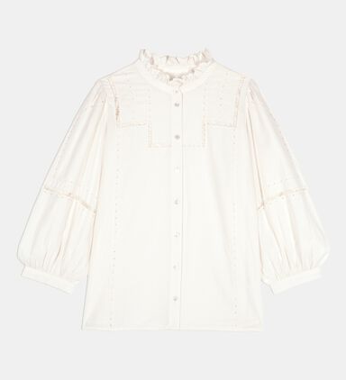Tamie Eyelet Puff-sleeved Shirt