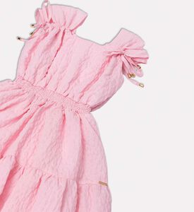 فستان واسع بدون أكمام وحزام مطاطي