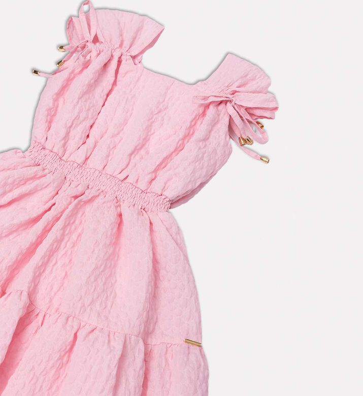 فستان واسع بدون أكمام وحزام مطاطي