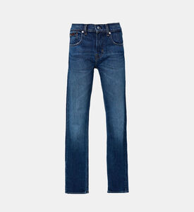 Cotton 5-pockets Straight-leg Denim Pants