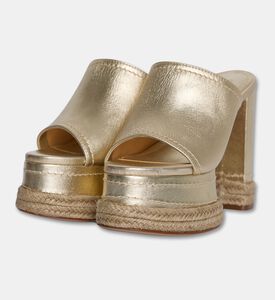 Schutz High Platform Metallic Sabot Sandals, Packshot View