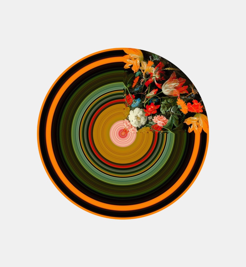 Glitch Polyester Round Carpet