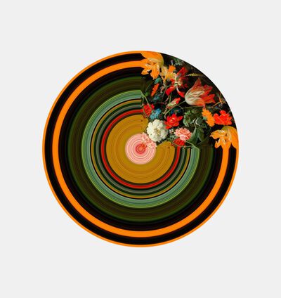 Glitch Polyester Round Carpet