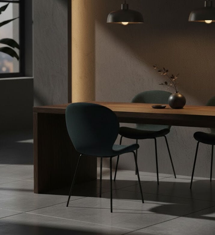 Home Deco and More Tong Dining Chair, Dark-blue, Packshot View